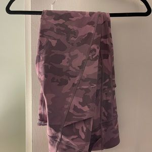 Lululemon Incognito Pink Taupe Camo Leggings.